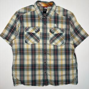 The North Face Plaid Cotton Short Sleeve Button Front Shirt Size XL